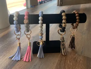 Silicone Keychain Bracelet with Tassel