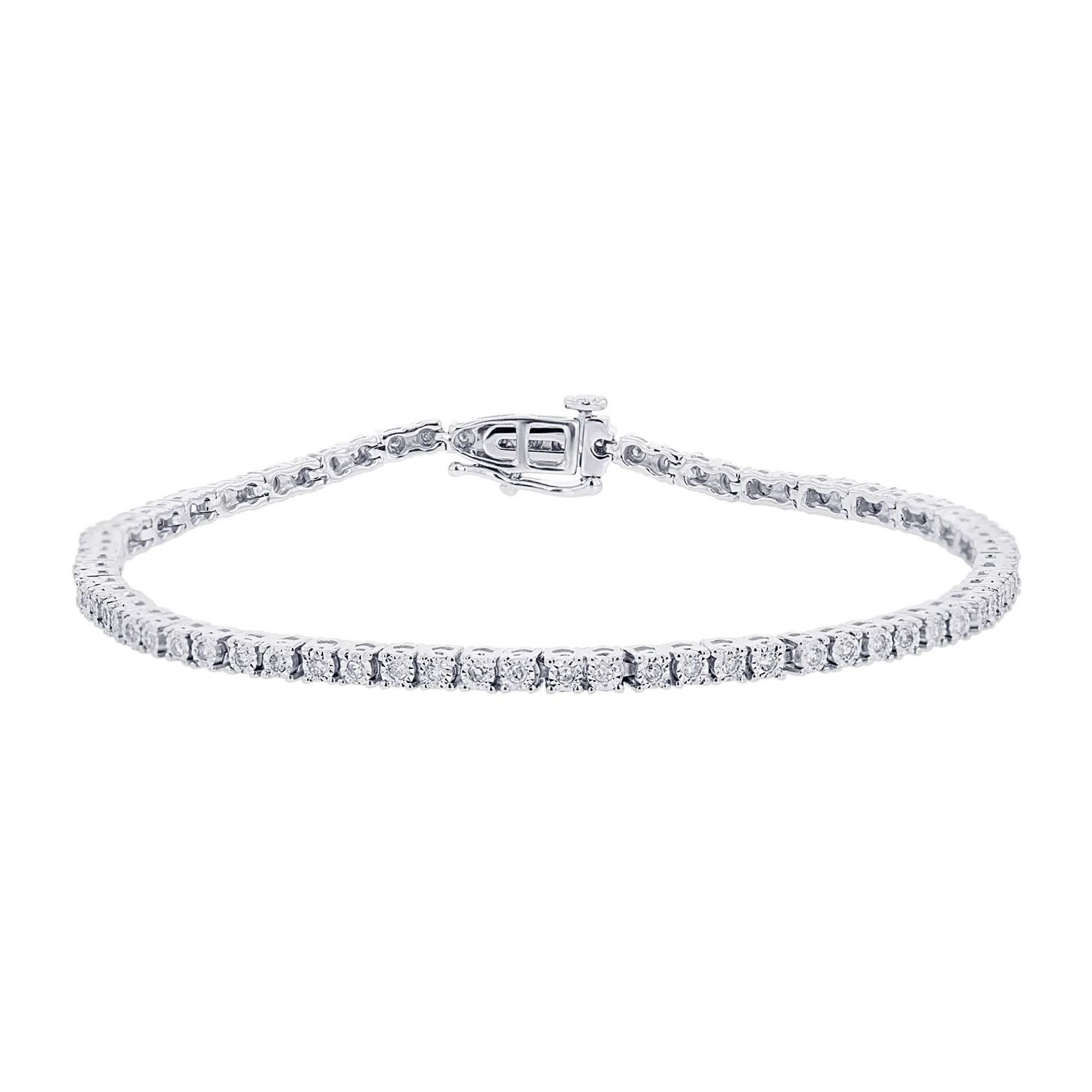 Silver Mirage Diamond Tennis Bracelet 1/2ct