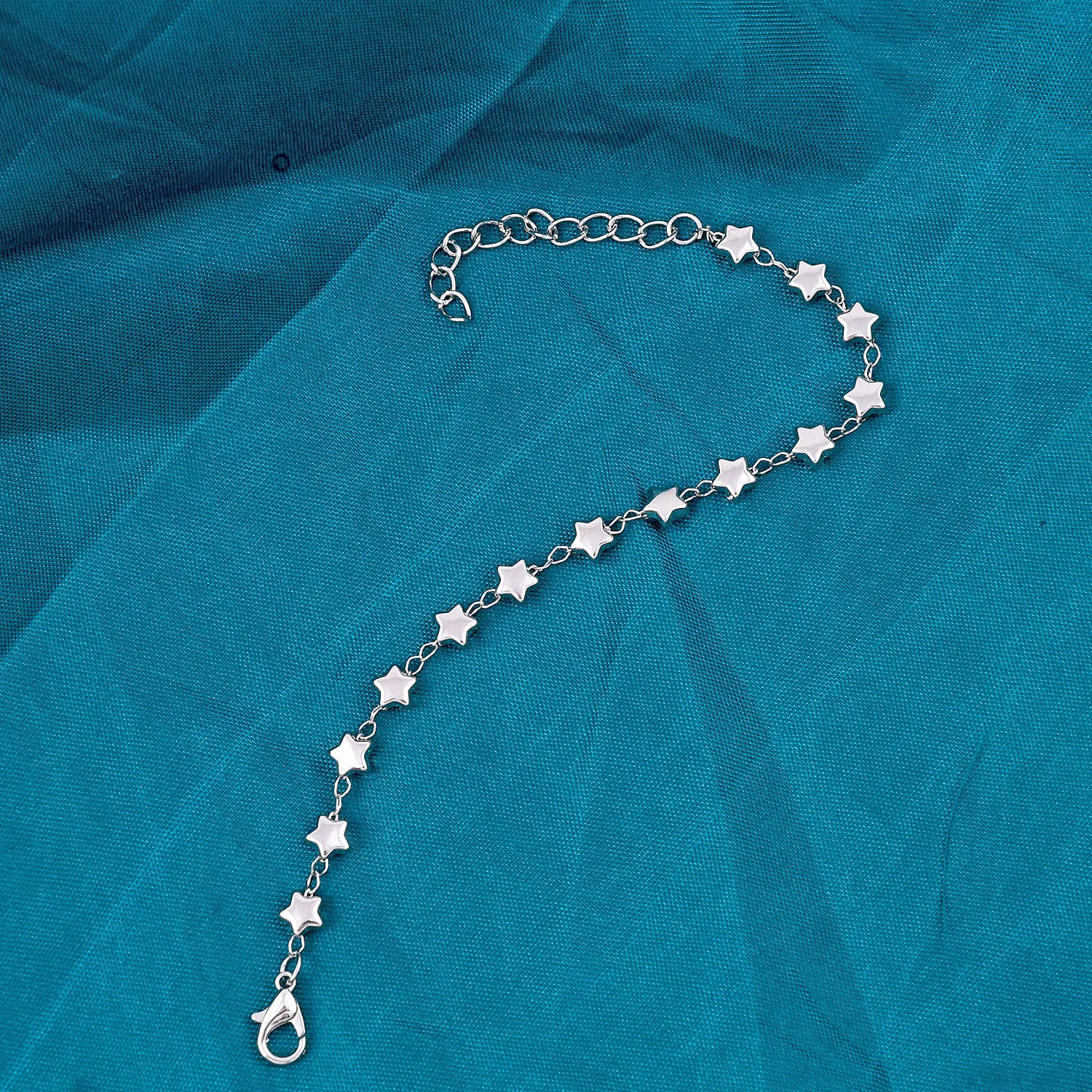 Silver Plated Eye Drop Design Chain Bracelet