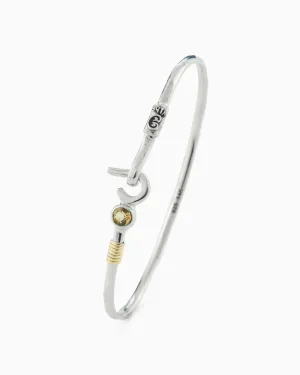 St. John Hook Bracelet with Stone, 2mm - Citrine