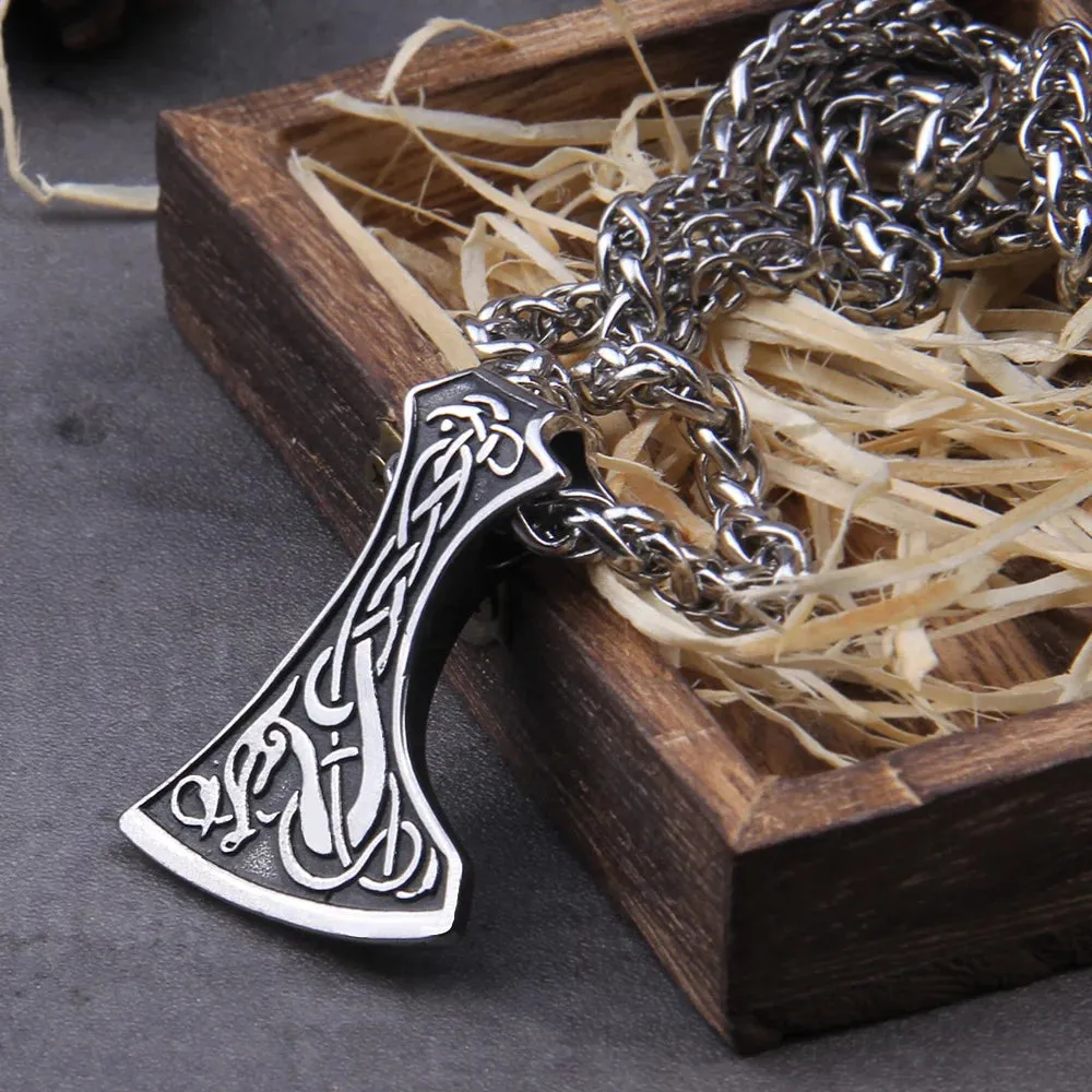 Stainless Steel Axe Viking Necklace