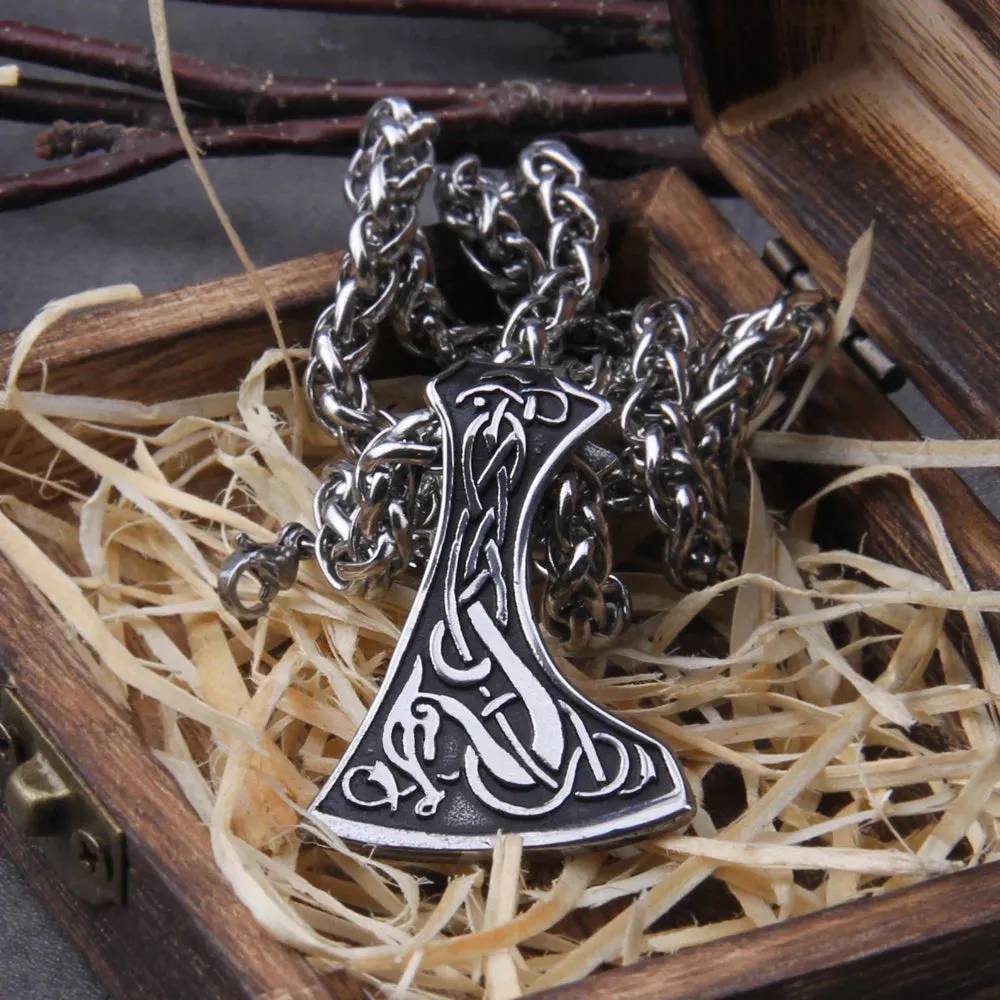 Stainless Steel Axe Viking Necklace