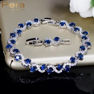 Sterling Silver Cubic Zirconia Royal Stone Bracelet