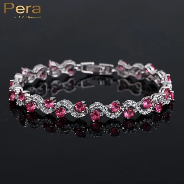 Sterling Silver Cubic Zirconia Royal Stone Bracelet