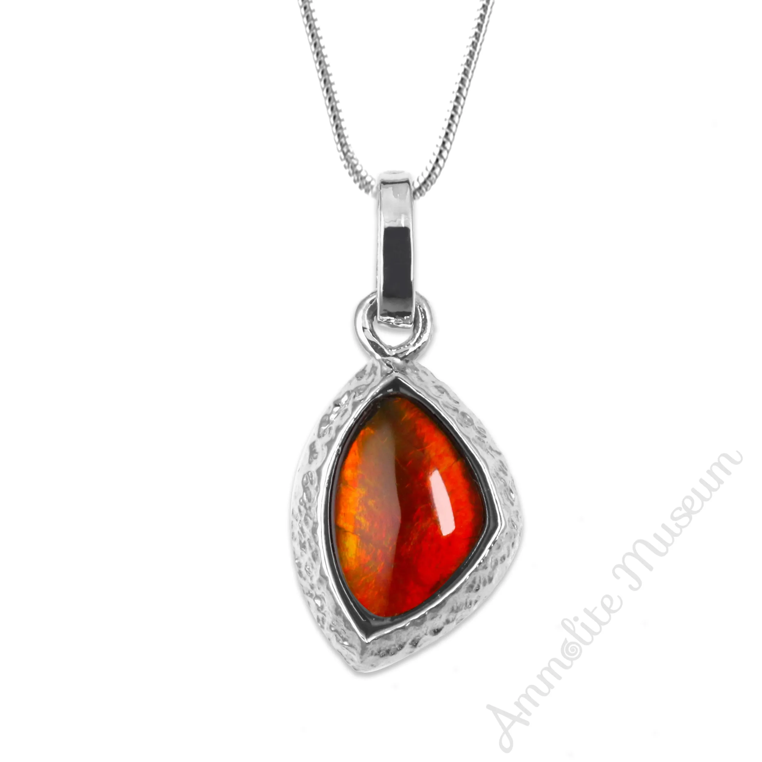 Sterling Silver Freeform Ammolite Pendant