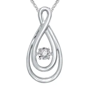 Sterling Silver Moving Diamond Accent Fashion Pendant