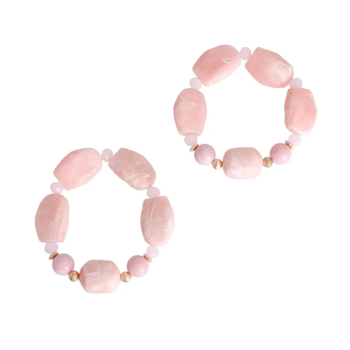 Stylish Pink Marbled Beaded Bracelets - Get Yours Today & Stand Out