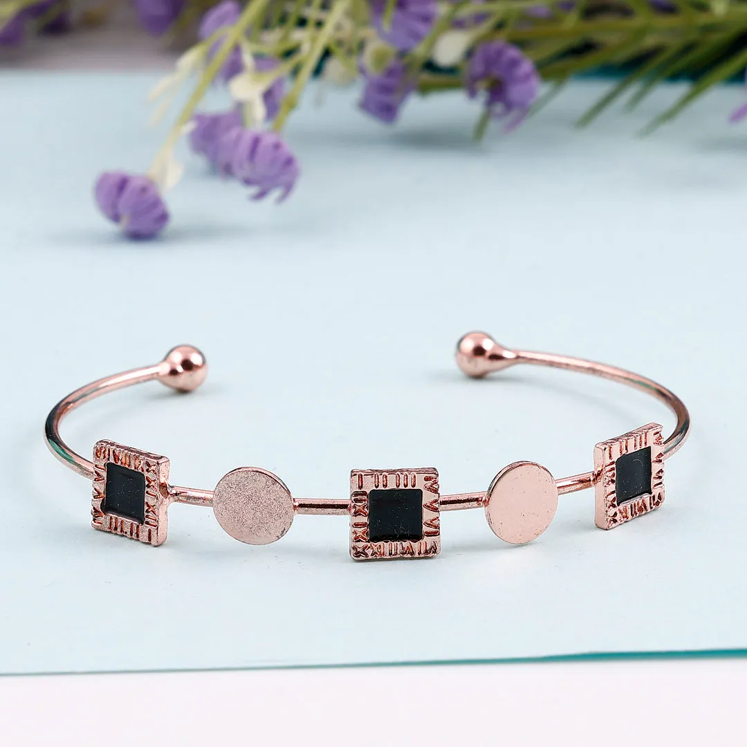 Stylish Rose Gold Cubic Shape Bracelet