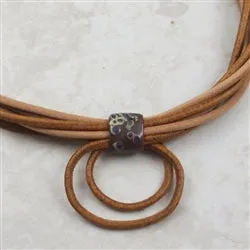 Tan Leather Necklace Unusual  Necklace