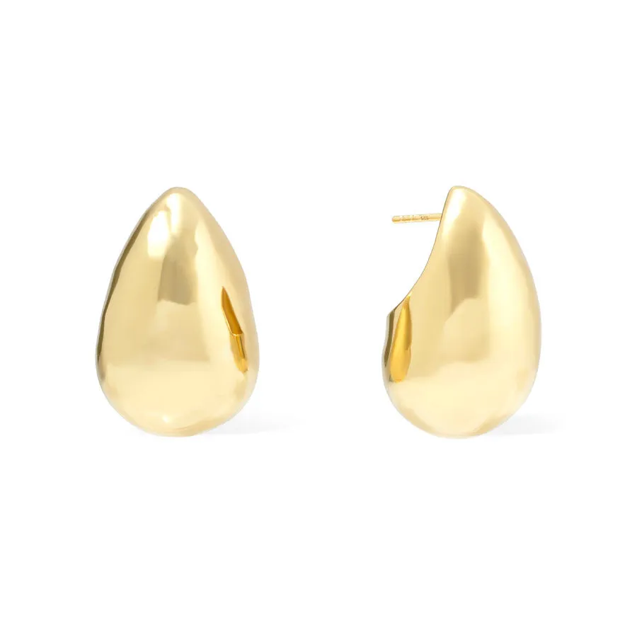 Teardrop Classic Gold 30mm Stud Earrings