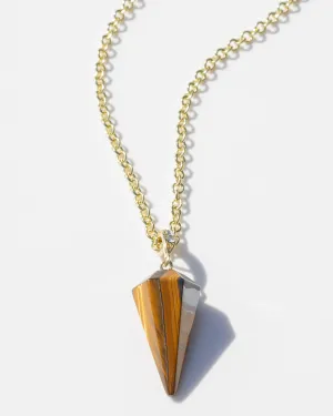 Tiger's Eye Crystal Pendulum Necklace