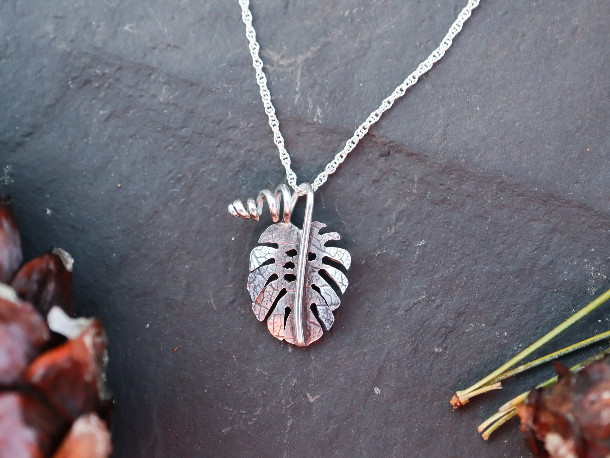 Tiny Plant Leaf Necklaces