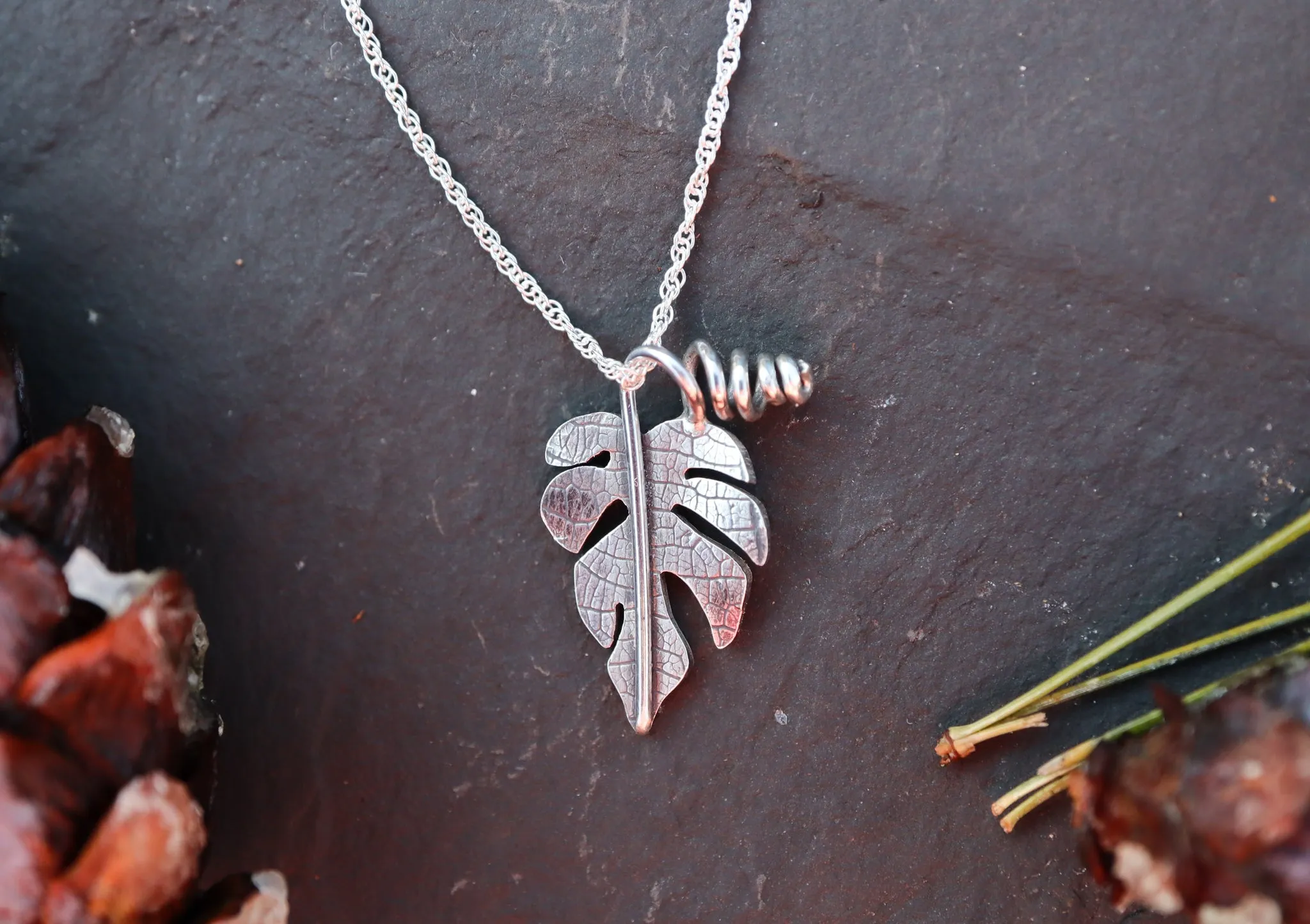 Tiny Plant Leaf Necklaces