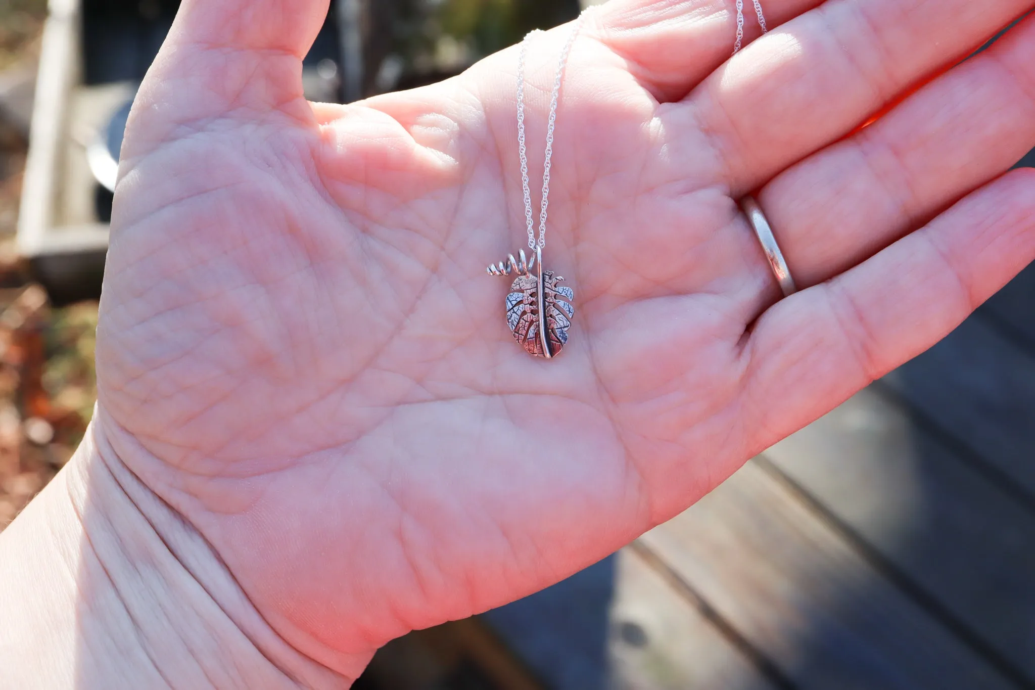 Tiny Plant Leaf Necklaces