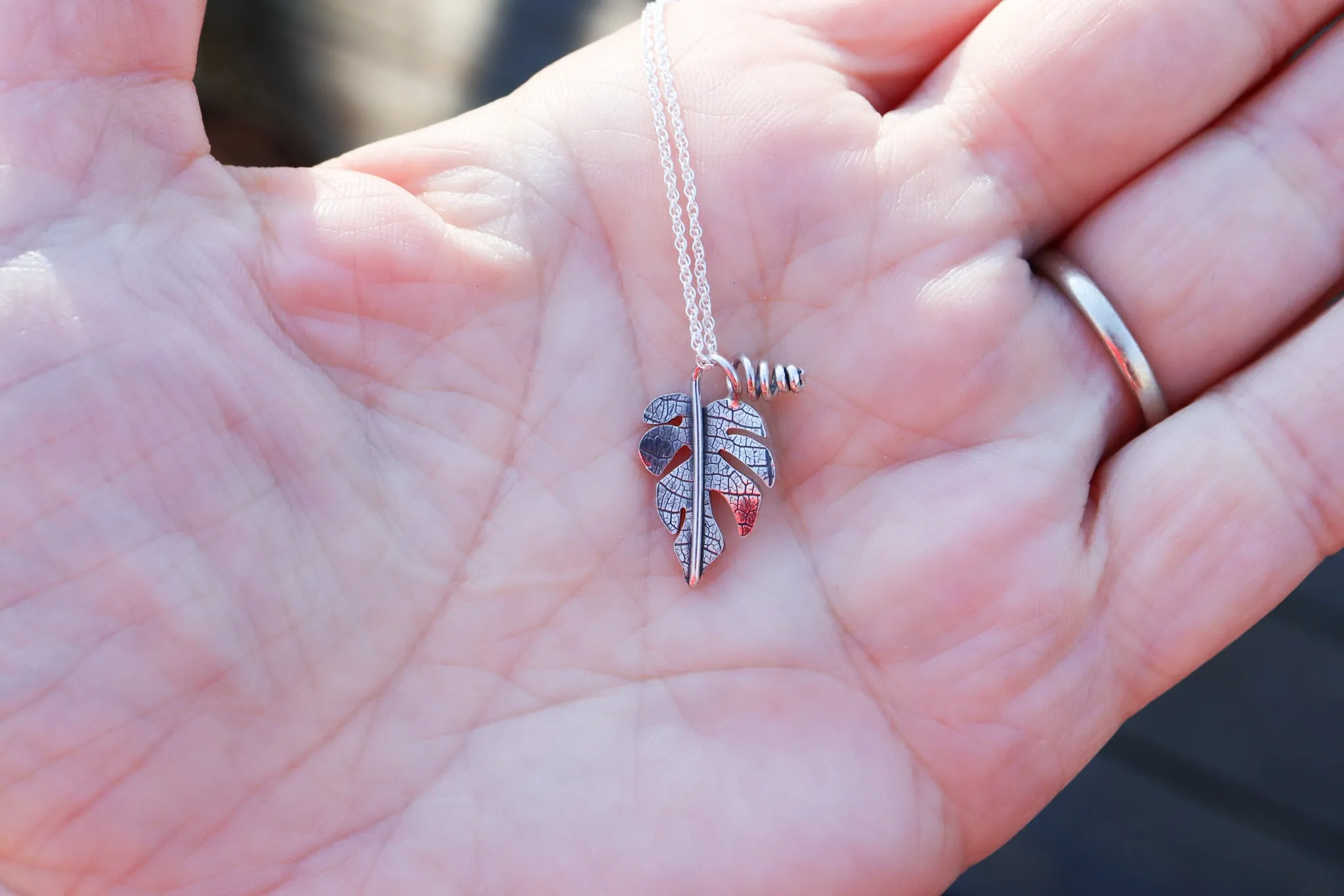 Tiny Plant Leaf Necklaces