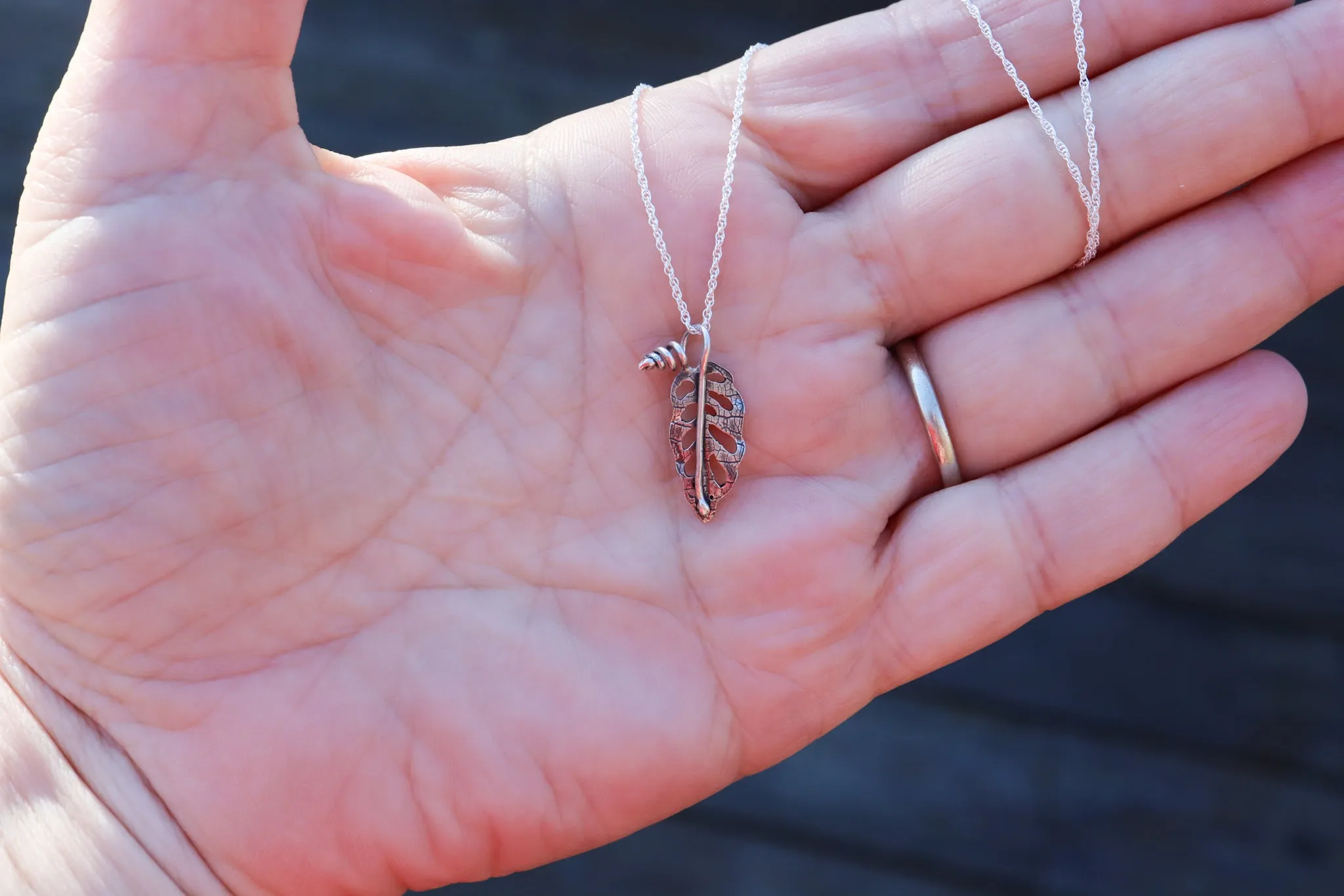 Tiny Plant Leaf Necklaces