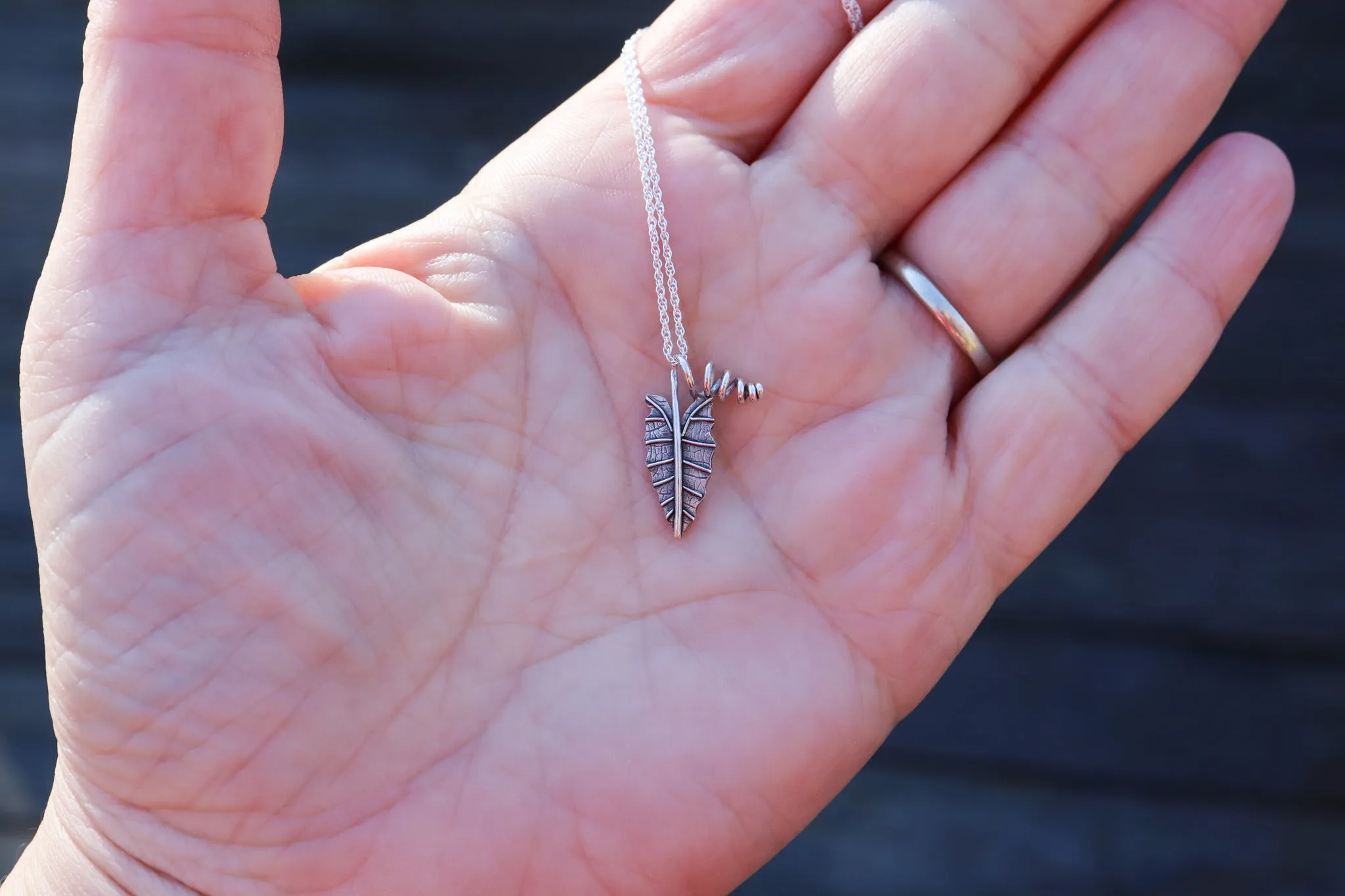 Tiny Plant Leaf Necklaces