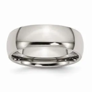 Titanium 7mm Polished Wedding Band Ring