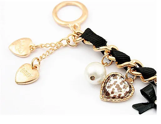 Trendy Fashion Bracelet Summer Little  Temperament Leopard Print Peach Heart Retro Bracelet Bracelet