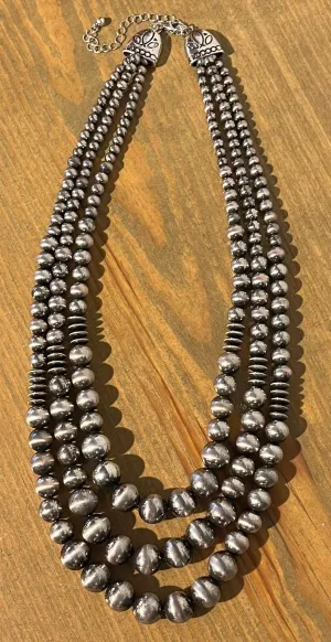 Triple Strand Fashion Navajo Pearl Necklace