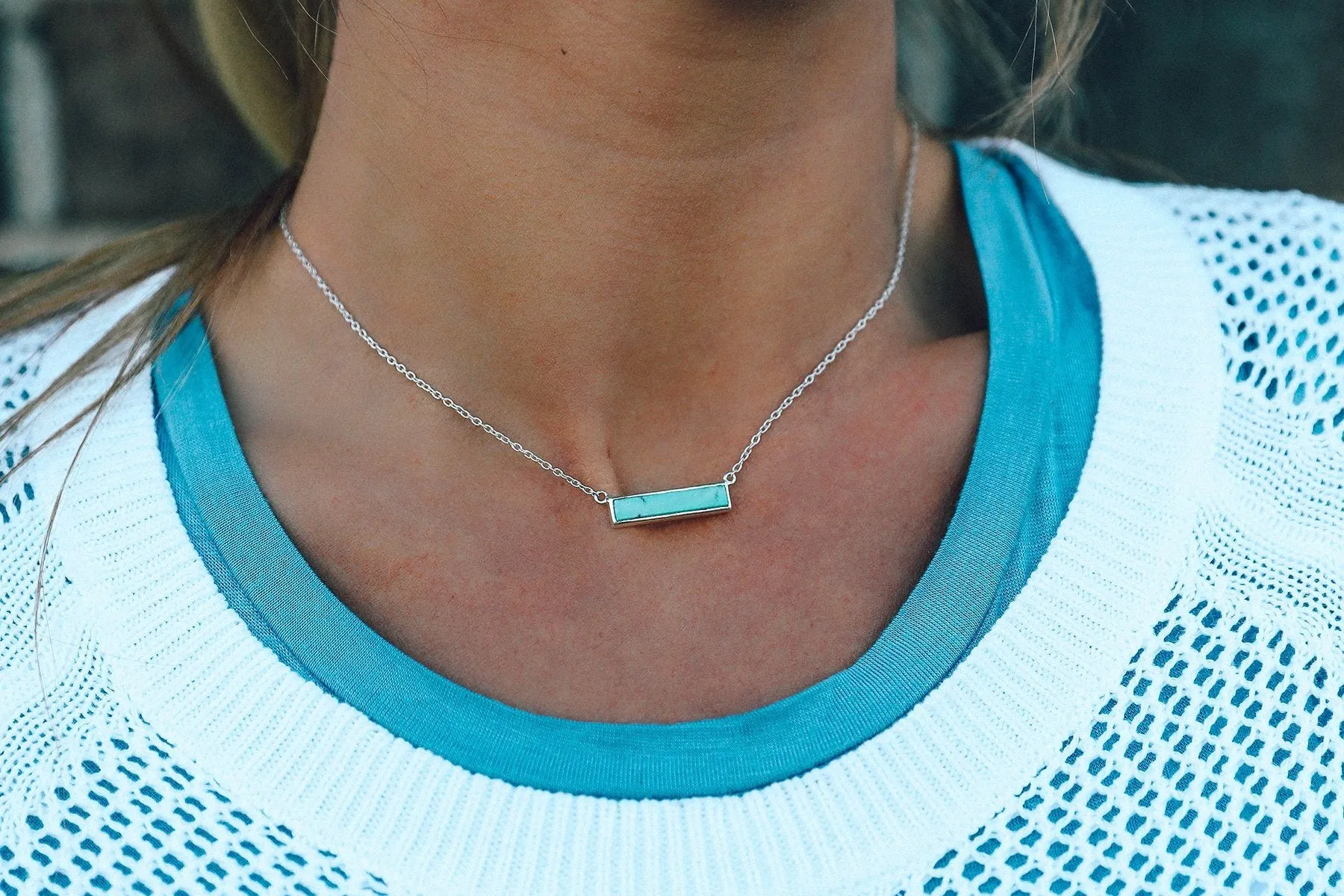 Turquoise Bar Necklace