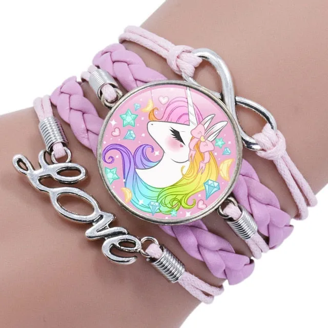 Unicorn Braided Kids Bracelet for Girls  Friendship Bracelets Jewelry Multi-layer Charm Bracelet Fashion Jewelry