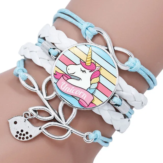 Unicorn Braided Kids Bracelet for Girls  Friendship Bracelets Jewelry Multi-layer Charm Bracelet Fashion Jewelry