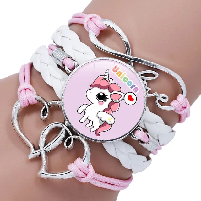 Unicorn Braided Kids Bracelet for Girls  Friendship Bracelets Jewelry Multi-layer Charm Bracelet Fashion Jewelry