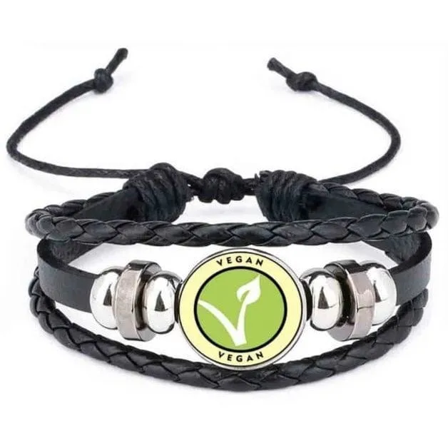 Unisex Vegan Faux Leather Multi-layer Bracelet Spread the Message of Compassion!