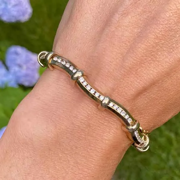 Vintage Diamond Undulating Bracelet