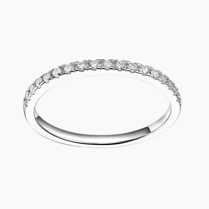 Wedding Band for 925 Sterling Silver Half Eternity Stackable Ring