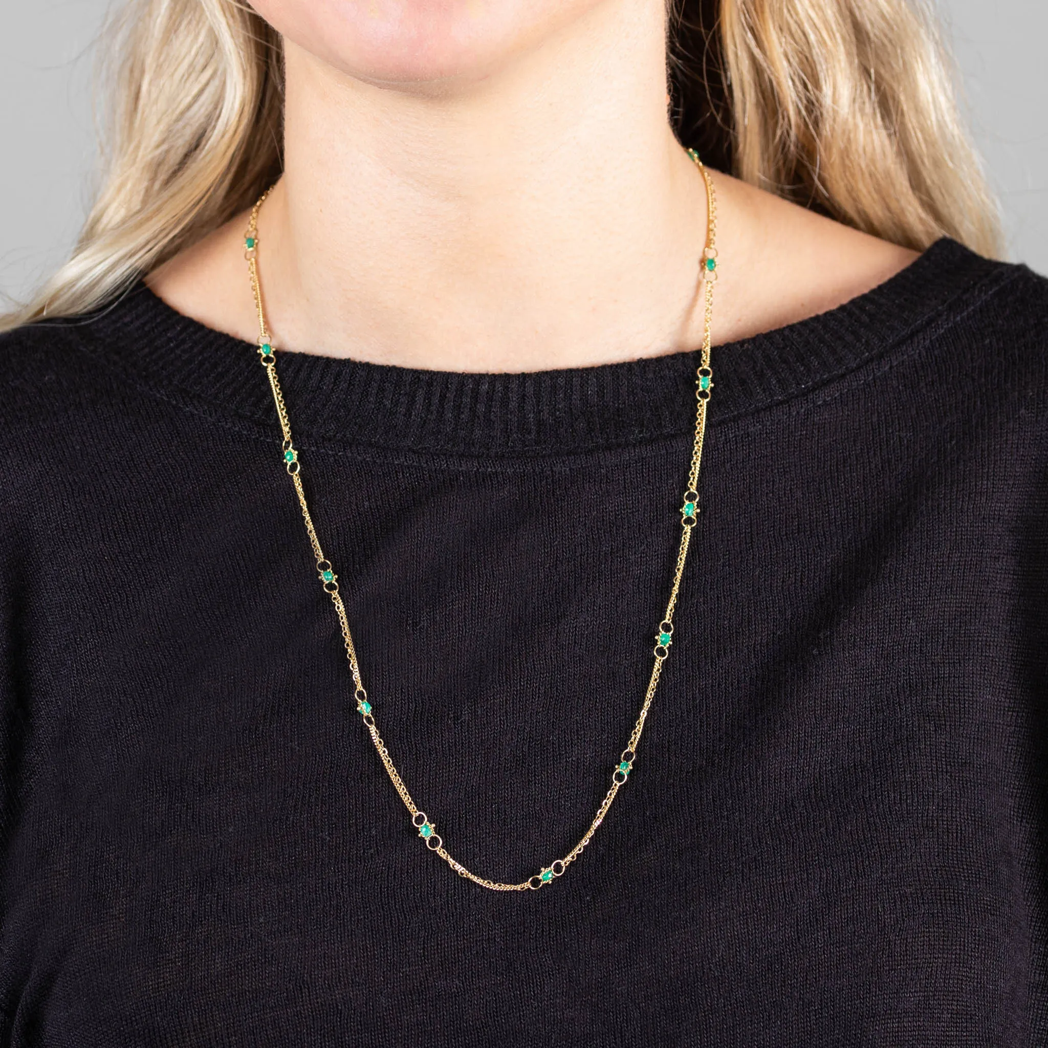 Whisper Chain Necklace in Emerald