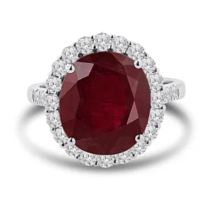 White Gold Ruby & Diamond Heirloom Ring