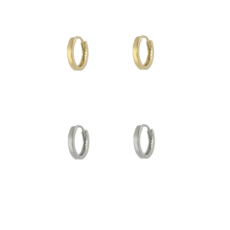 Wide Huggie Hoop Earrings