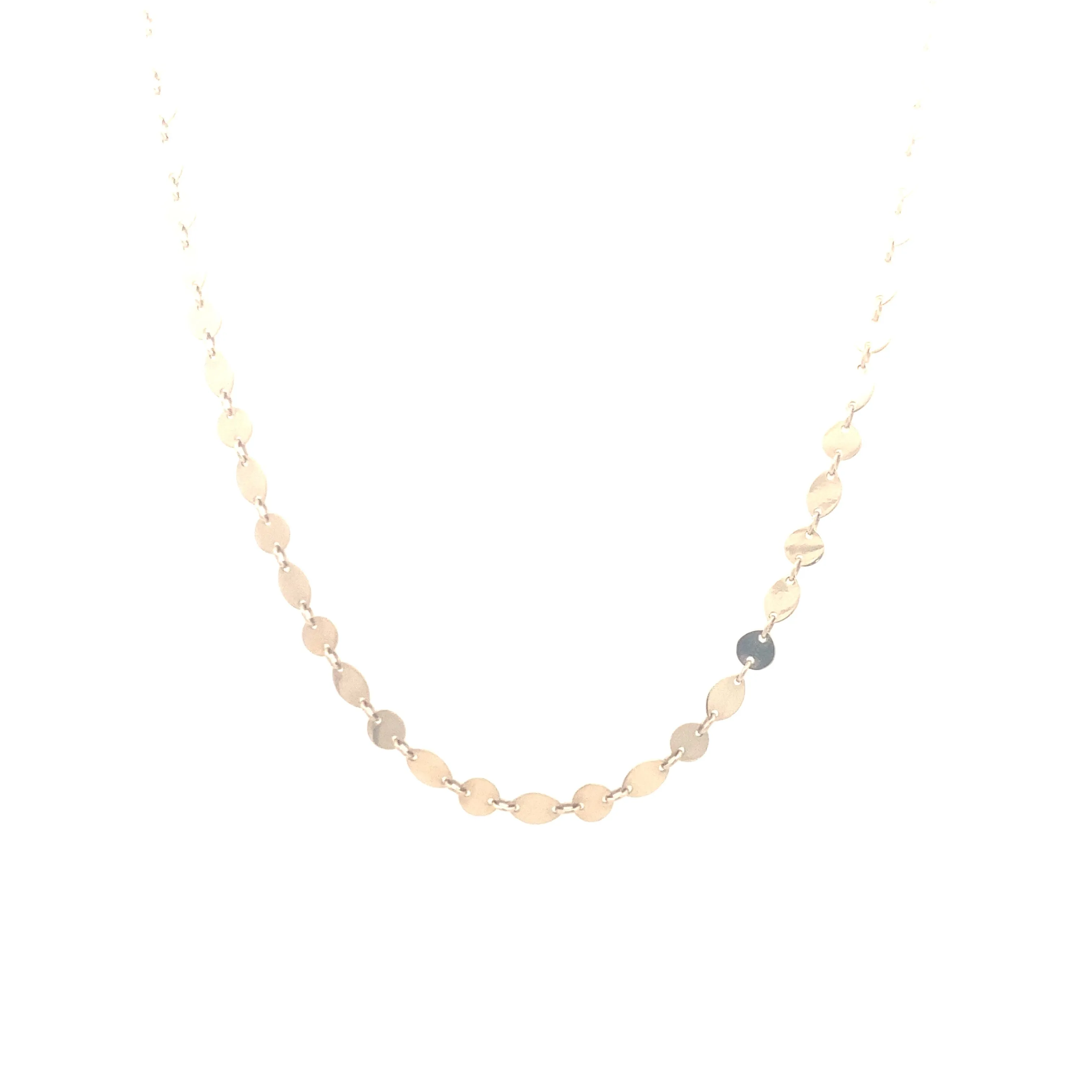 Yellow Gold Alternating Disc Necklace