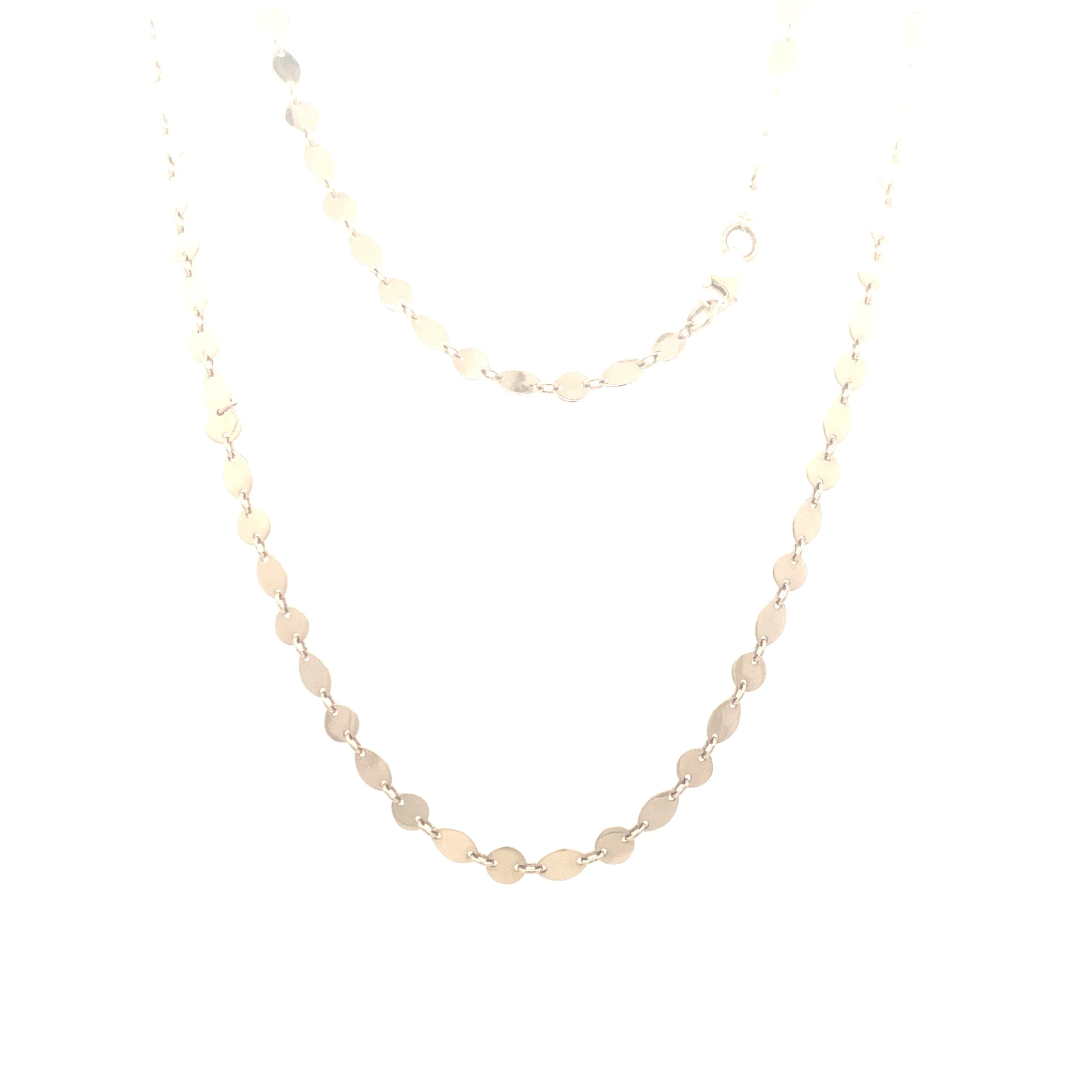 Yellow Gold Alternating Disc Necklace