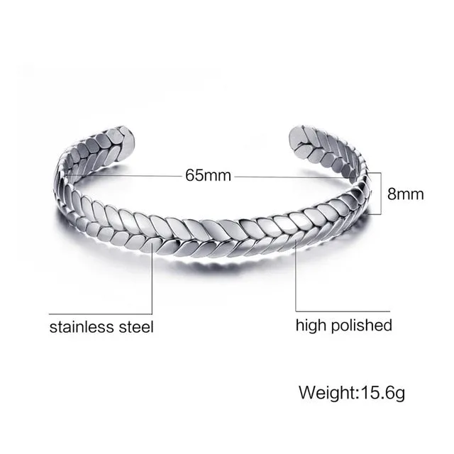 ZORCVENS Women and Men 8mm Width Surface Bracelet Bangle Stainless Steel Bracelet Men silver color/Gold/Black/Rose Gold 4 Color