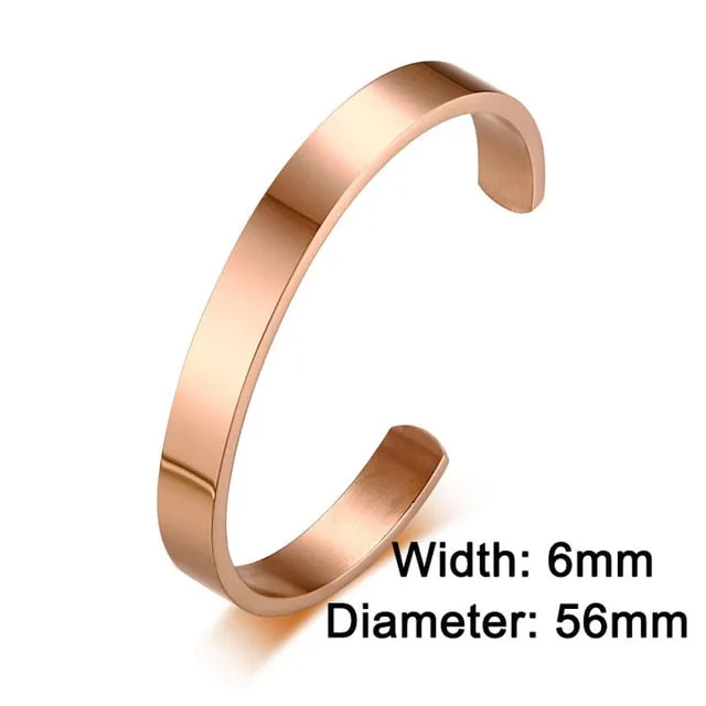 ZORCVENS Women and Men 8mm Width Surface Bracelet Bangle Stainless Steel Bracelet Men silver color/Gold/Black/Rose Gold 4 Color